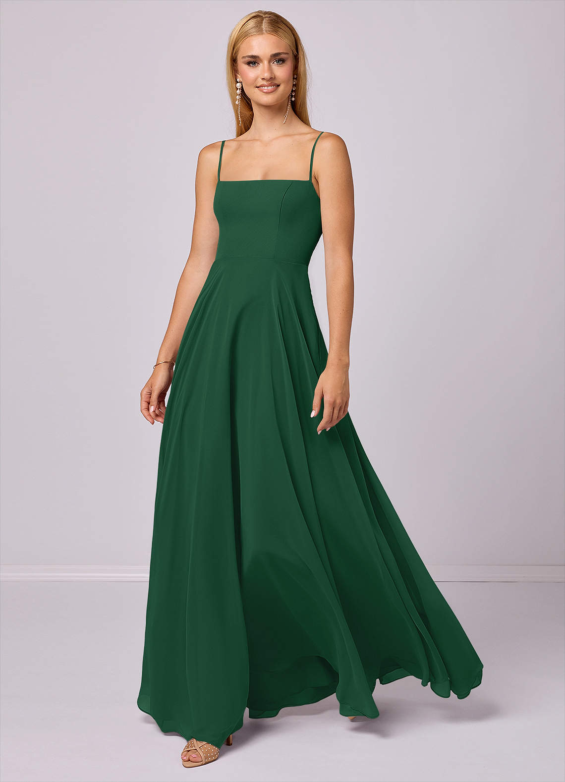 Barbie ♥ Azazie Bridesmaid Dresses Dark Green A-Line Chiffon Dress image1