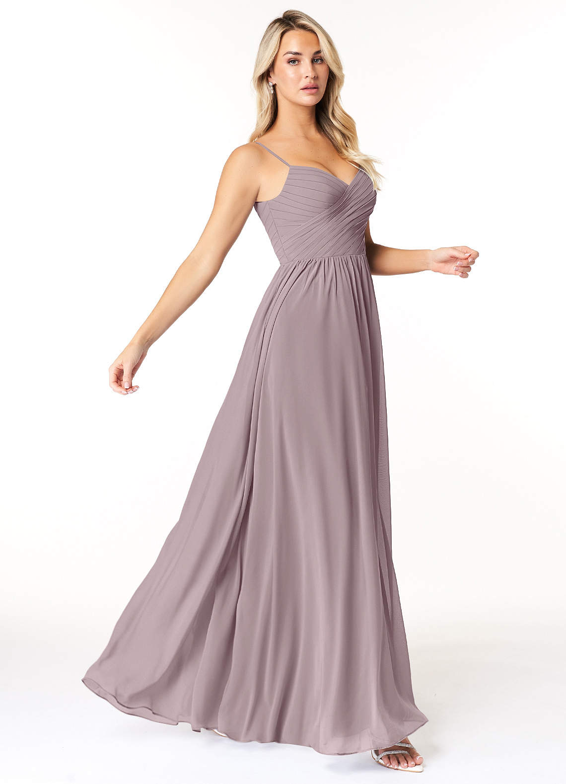 Azazie Lisbon Bridesmaid Dresses Dusk A-Line Sweetheart Neckline Chiffon Dress image1