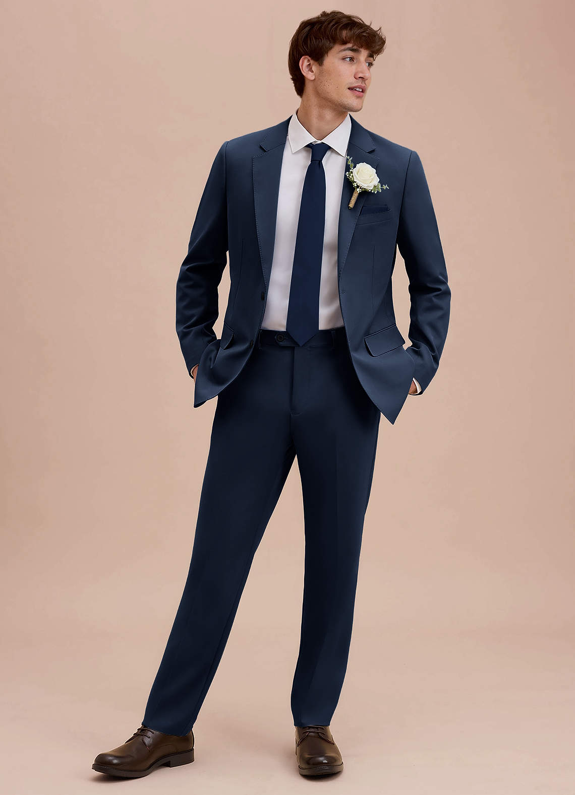 front Ethan Dark Navy Refined Weave Suit