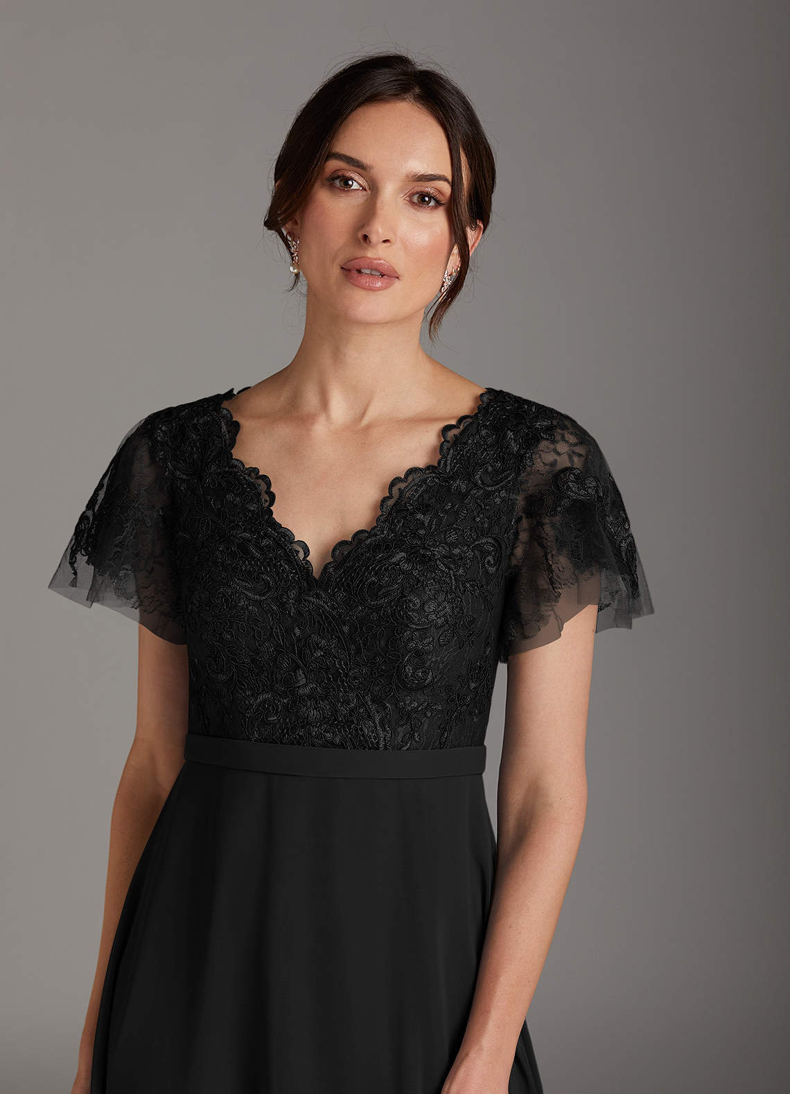a-line v-neck floor-length chiffon lace mother of the bride dress Dreamylily A-line V-Neck Floor-Length Lace Sequin Chiffon Mother of the Bride  Dress With Pleated
