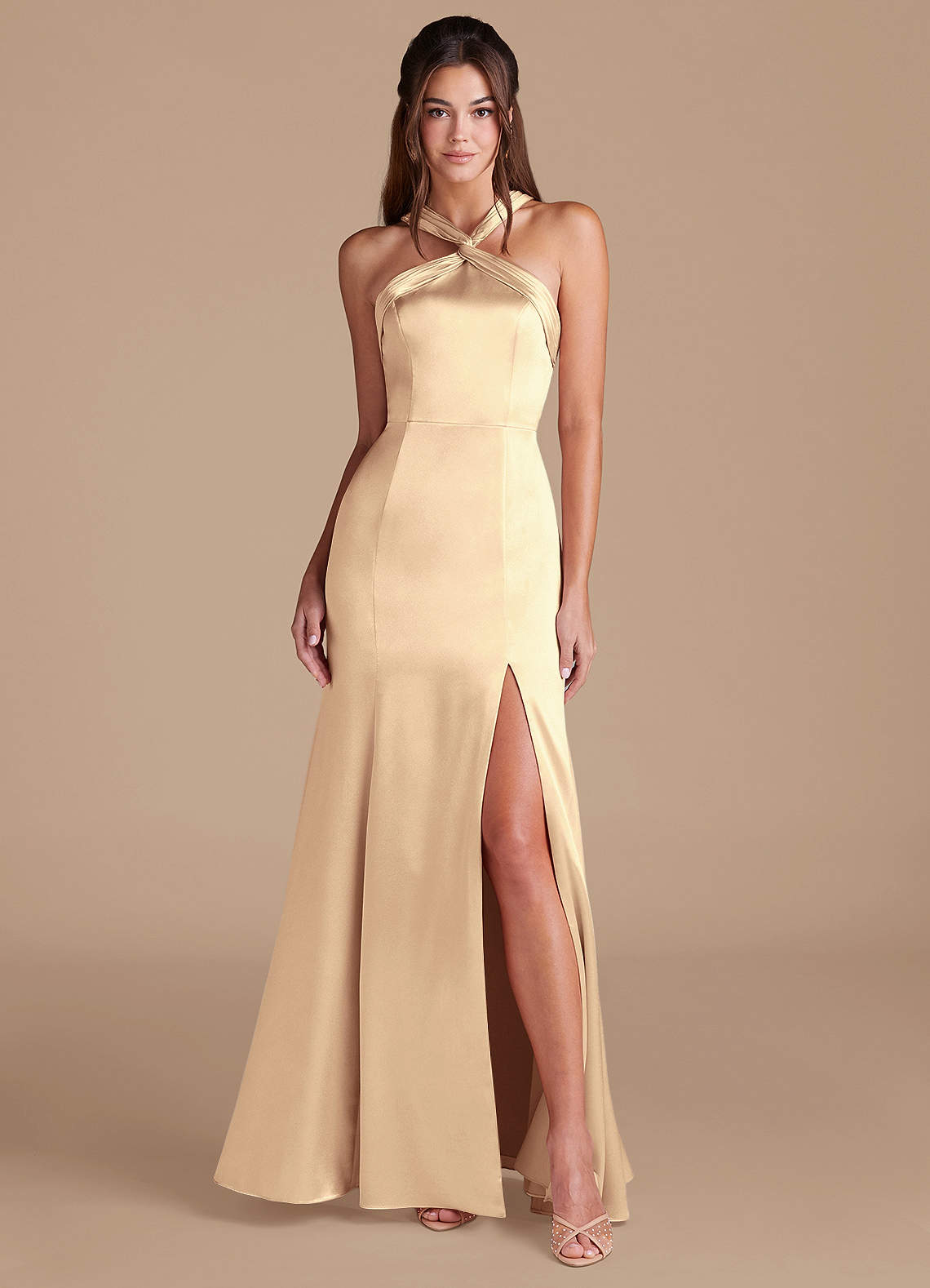 astr gold dress Ascella Pleated Midi Dress main image 1