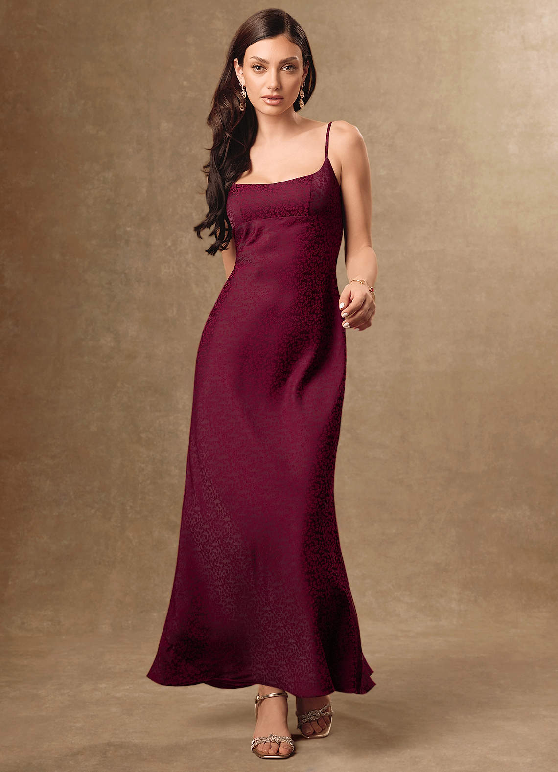 Vestido Granate Largo Miranda Vestidos de taller Azazie ES