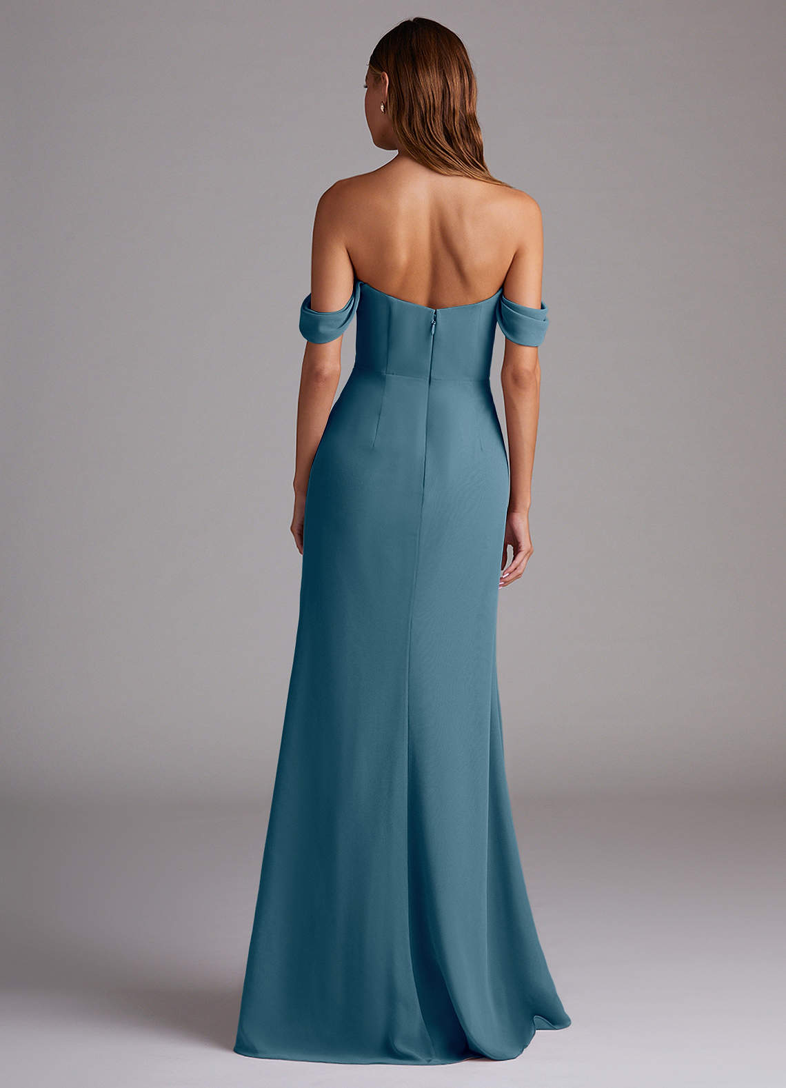 Azazie Saige Bridesmaid Dresses Bermuda A-Line Off the Shoulder Chiffon Convertible Dress image6