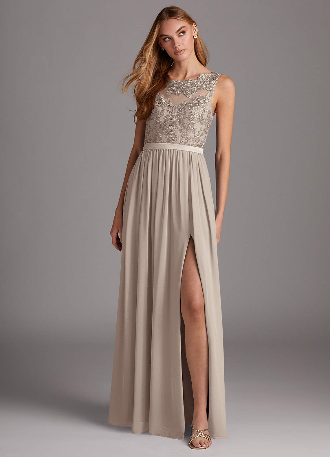 Azazie Elly Ready to Ship Frost Chiffon Bridesmaid Dresses