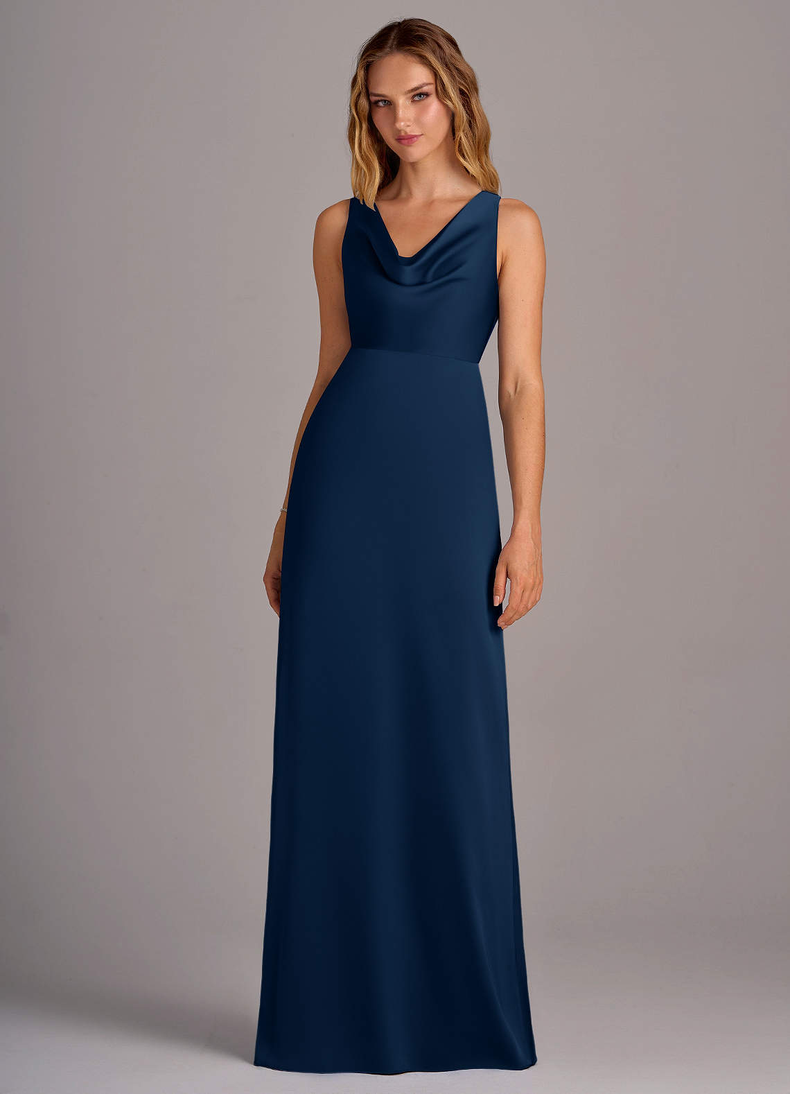 final stretch navy blue dress Navy Draped Stretch Midi Dress