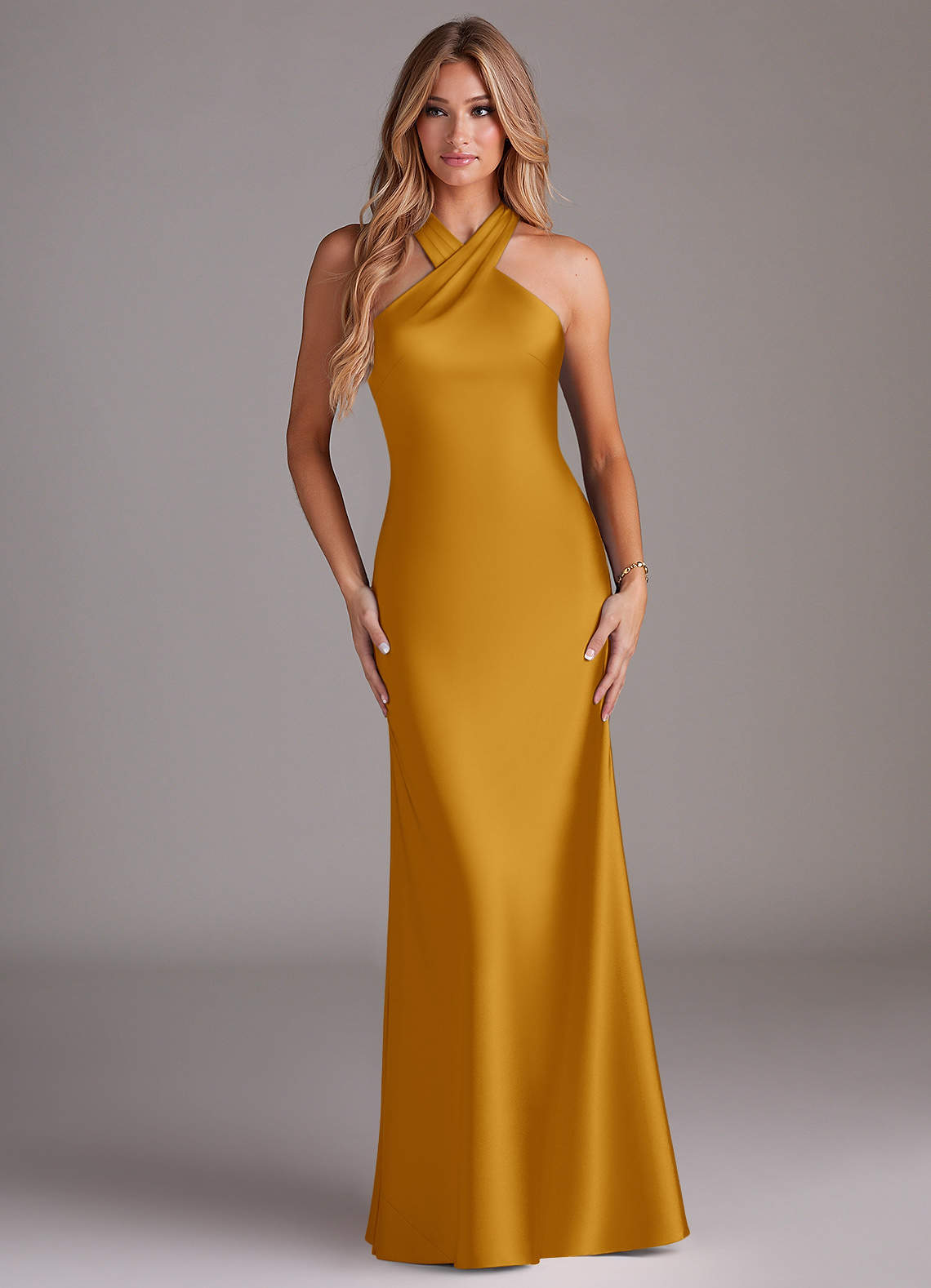 Caramelo Azazie Doretta Vestidos Invitada Boda Azazie ES