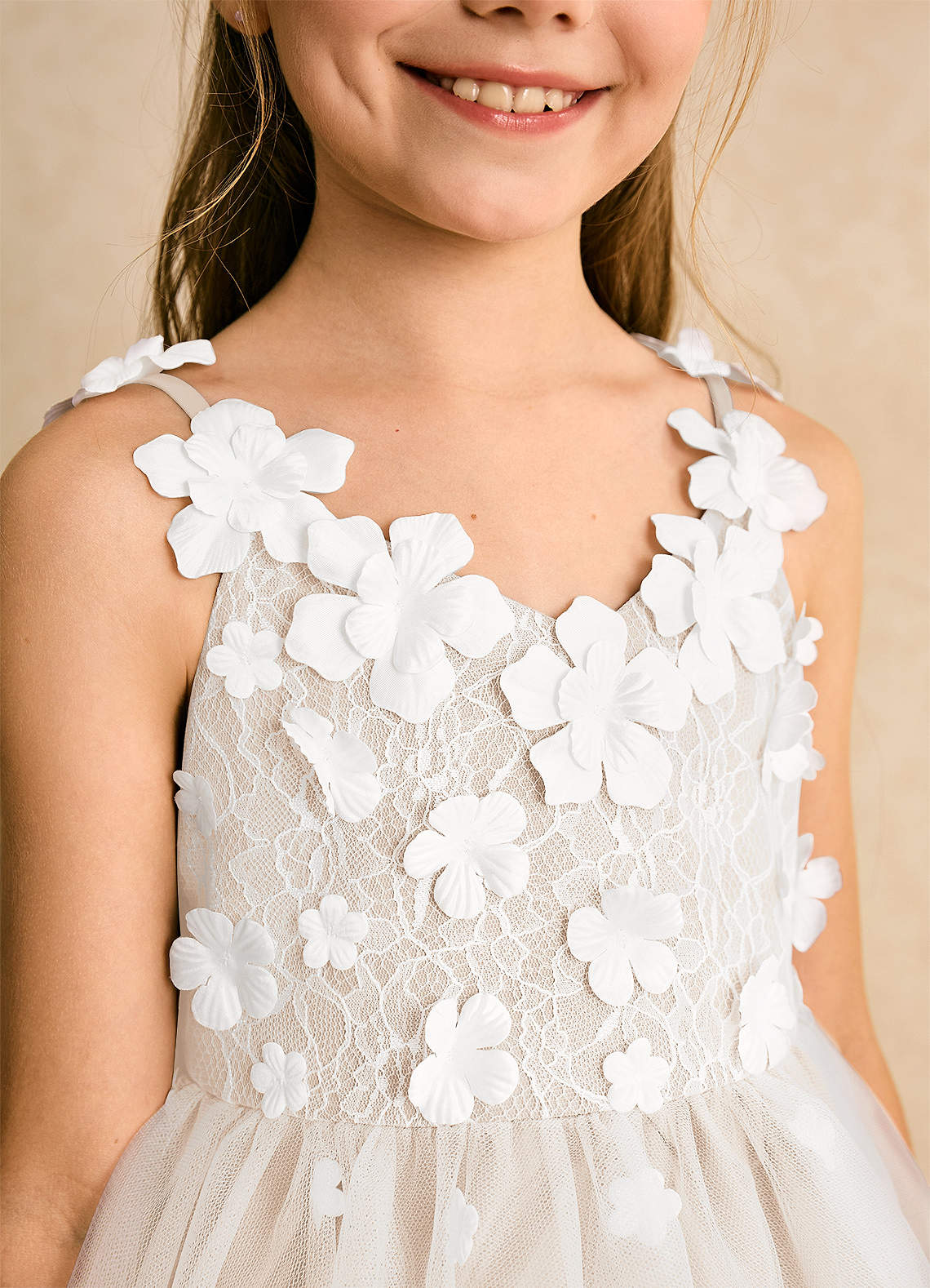 Azazie Junebug Vestidos de florista Vestido Marfim Alabastro Branco de Tule de Vestido de baile com Renda image6