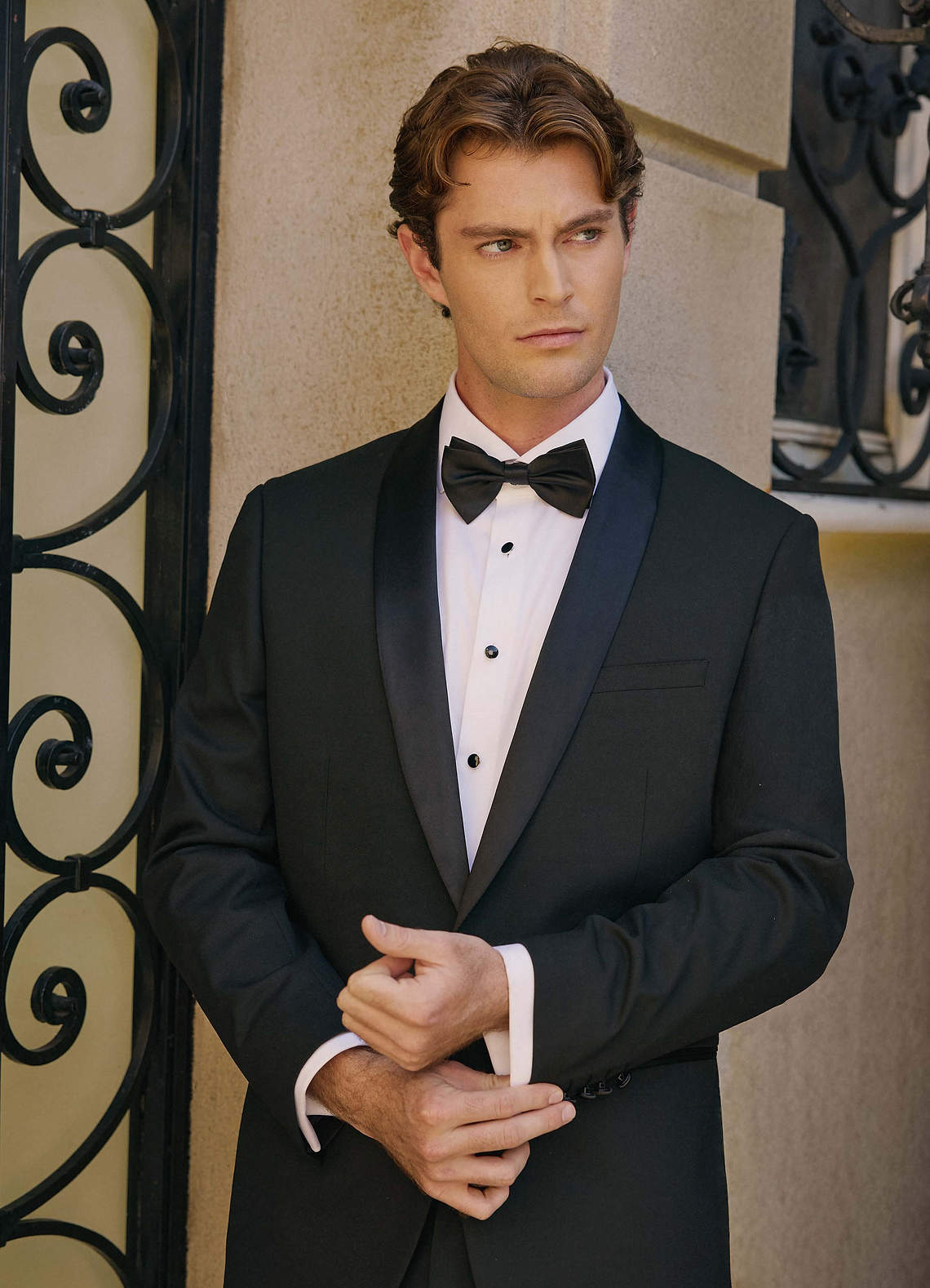 front Winston Black Shawl Lapel Tuxedos
