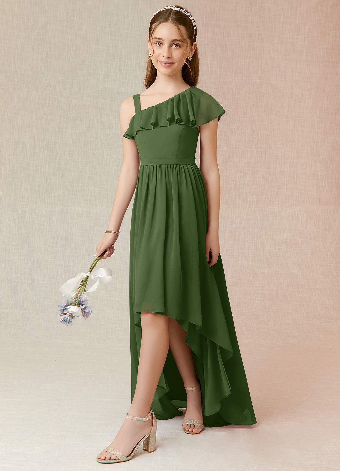 mango asymmetric ruffle dress Elegant Chiffon V-Neck Short Sleeves Side Slit A-Line Mother Of The Bride  Dresses