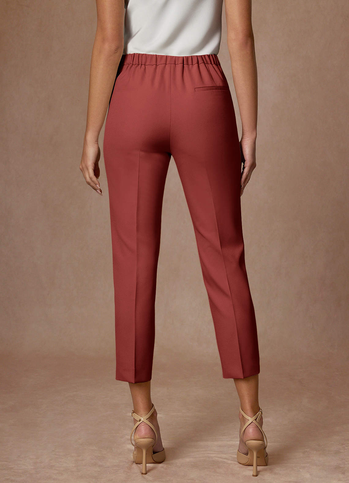 front Kennedy Terracotta Pantalon habillé performant en tissage raffiné
