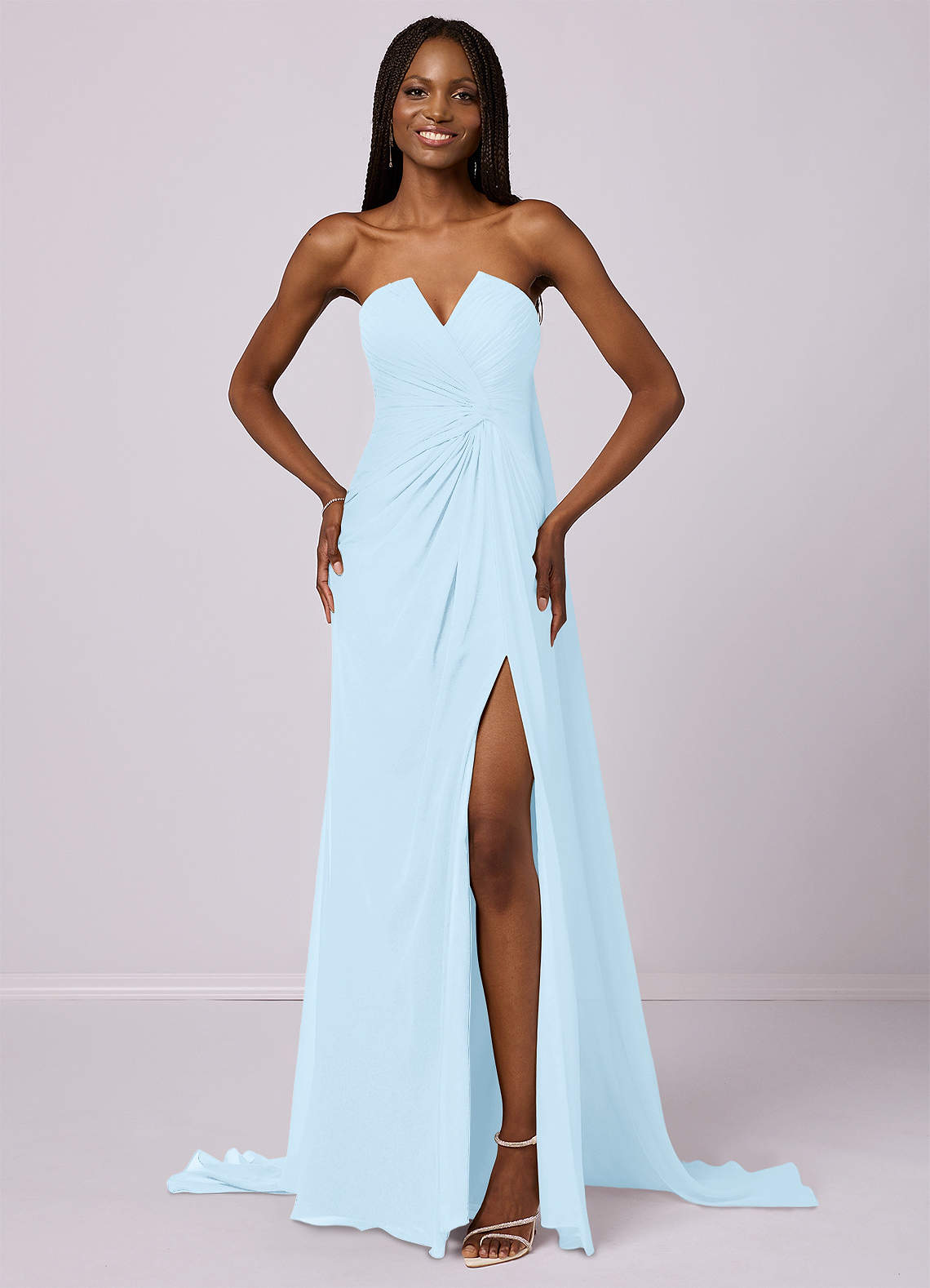 Barbie ♥ Azazie Bridesmaid Dresses Mermaid Strapless Chiffon Court Train Dress image2
