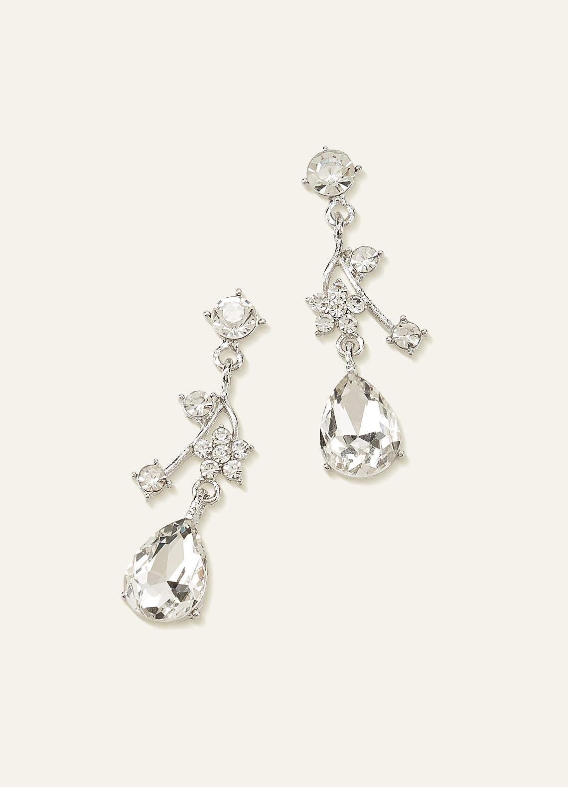 front Crystal Rhinestone Necklace and Earrings Set