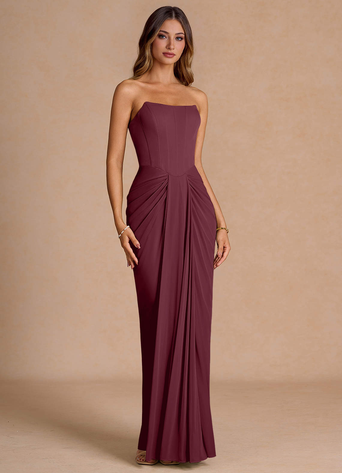 wine maxi dress Red Sweetheart Neck Flowy & Reviews - Wine Red - Dresses Refined yet striking Italia Azure Pleat Bodice Halterneck