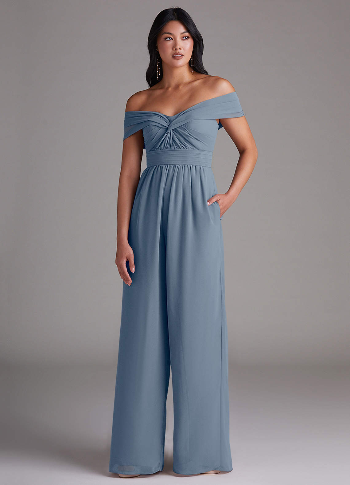 Azazie Lamara Vestidos de damas de honor Crepúsculo de Gasa de Mono Convertible con Vestidos sin tirantes image1
