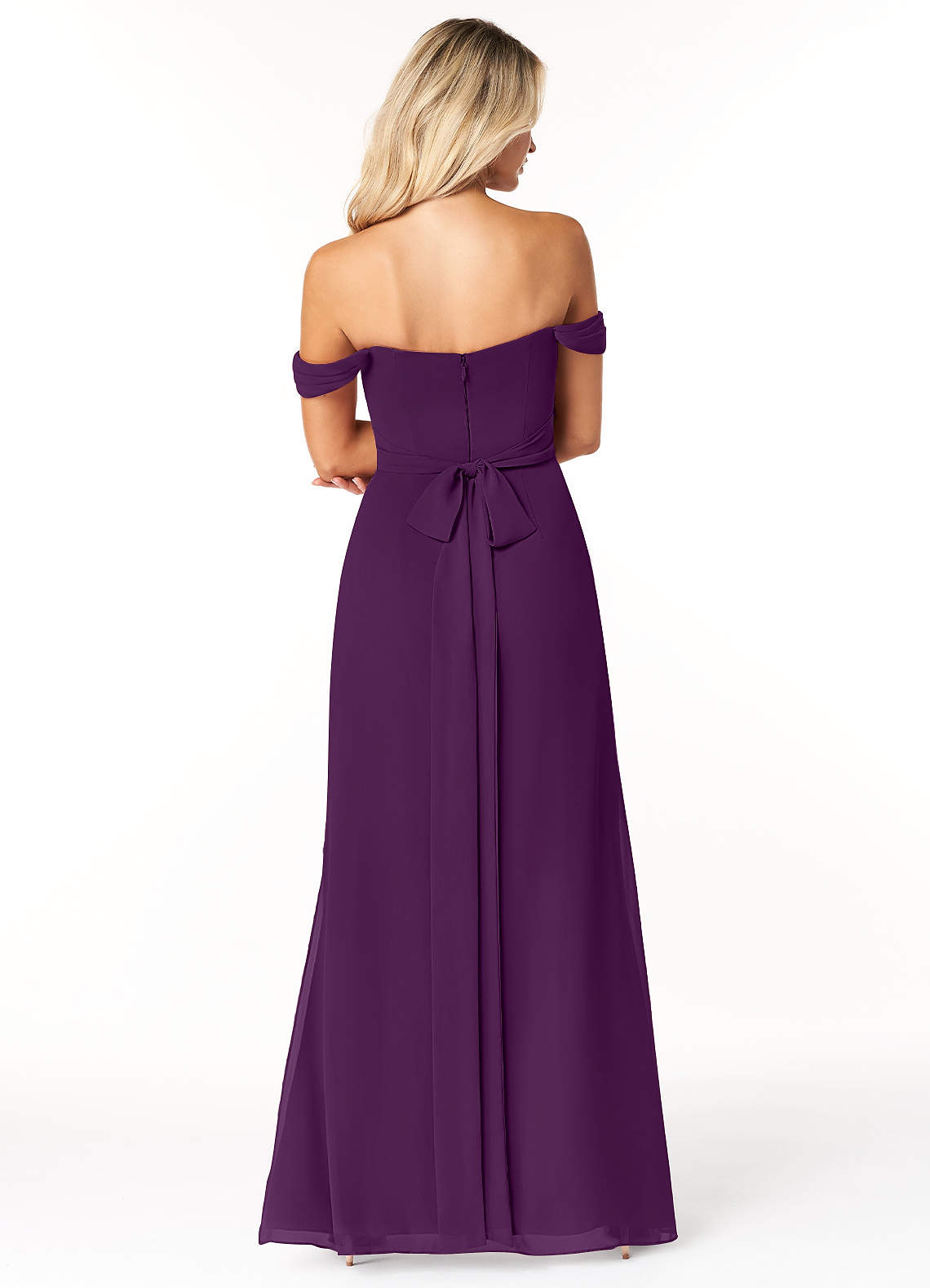 Azazie Joretta Bridesmaid Dresses A-Line Sweetheart Neckline Chiffon Floor-Length Dress image1