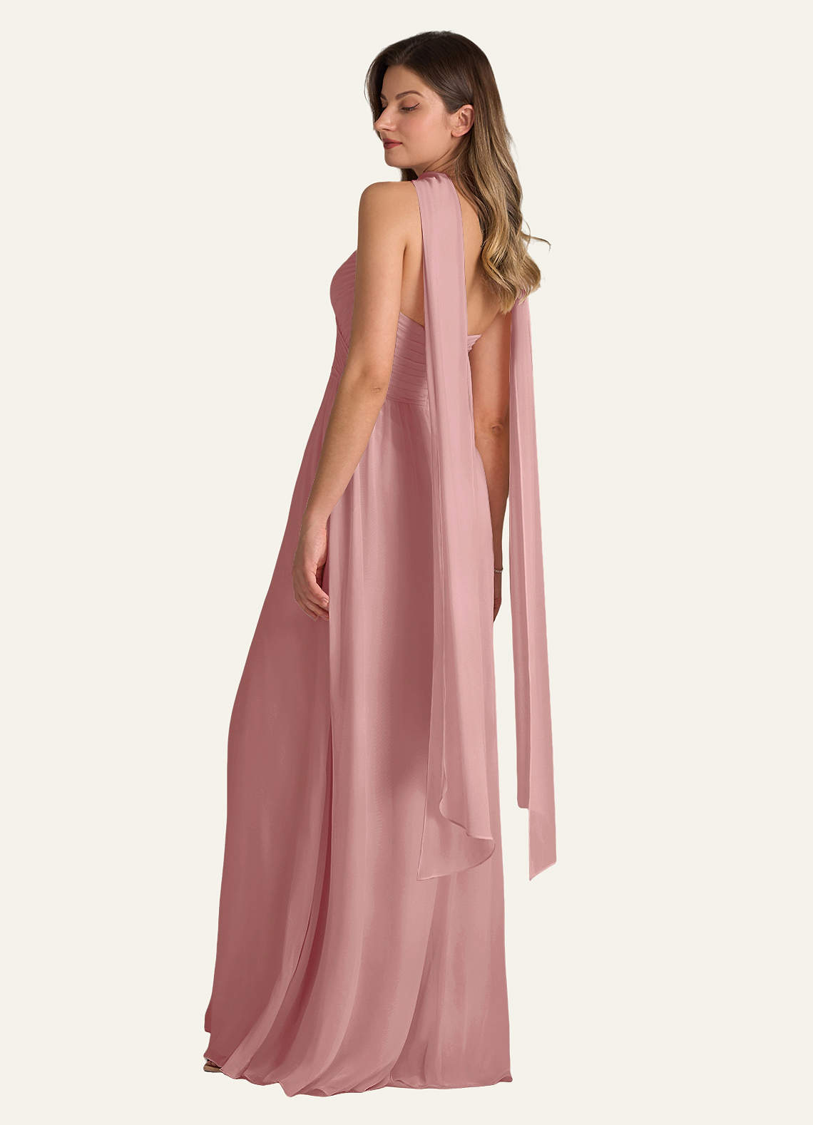 front Azazie Matching Color Chiffon Scarf