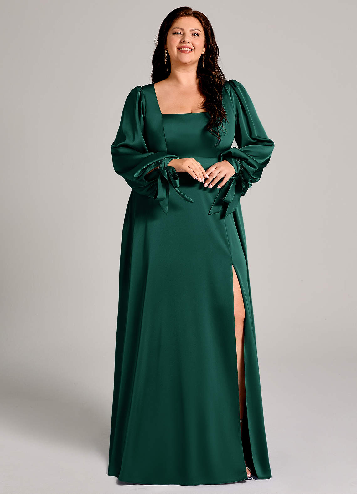 Azazie Leonia Emerald Stretch Satin Bridesmaid Dresses | Azazie Azazie Leonia Emerald Stretch Satin Bridesmaid Dresses | Azazie