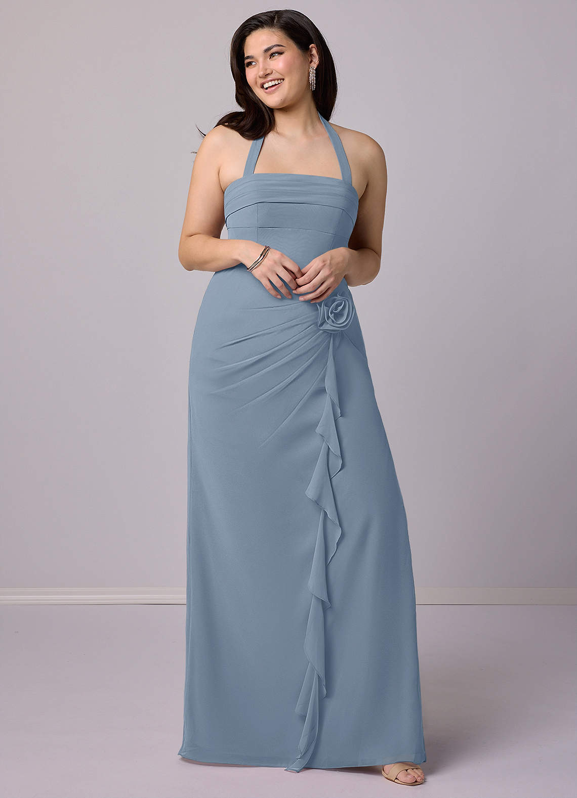 Barbie ♥ Azazie Bridesmaid Dresses Sheath Strapless Chiffon Floor-Length Dress image4