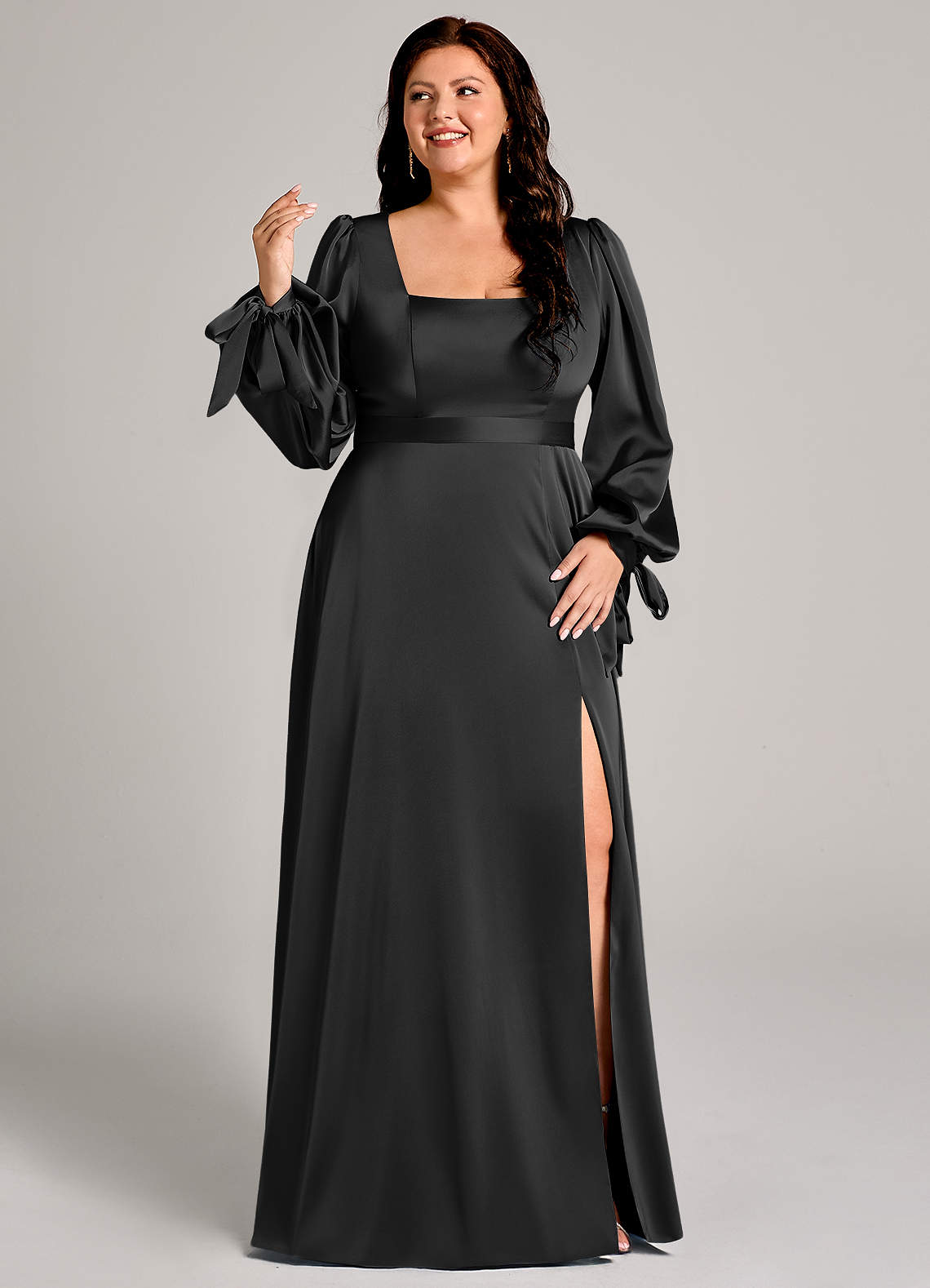 knee length dresses for ladies Ever-Pretty Plus Size V-Neck Short Sleeve Pleated Lace with Sleev main image 0