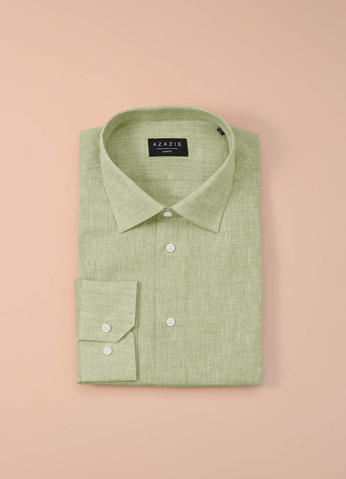front Elliot Vert Sauge Chemise habillée 100 % lin