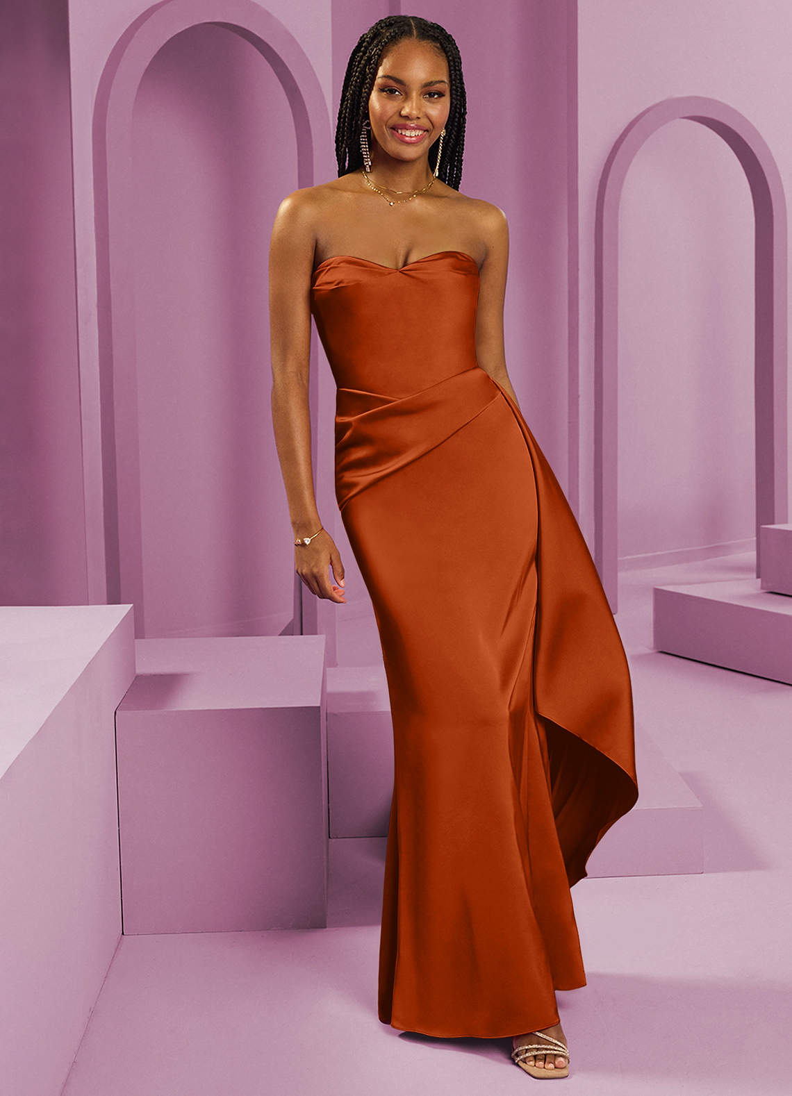 Barbie™ ❤ AZAZIE 1055 Burnt Orange Bridesmaid Dresses Azazie CA