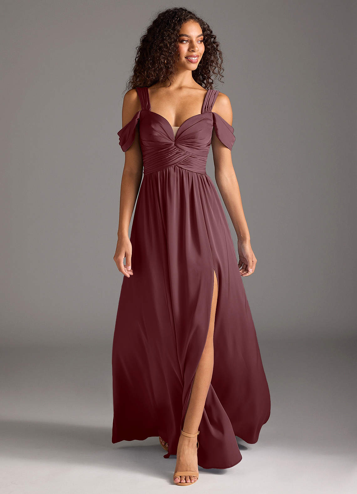 アンタイヨー ビジネス Azazie Lianne Sangria Stretch Satin Bridesmaid Dresses | Azazie
