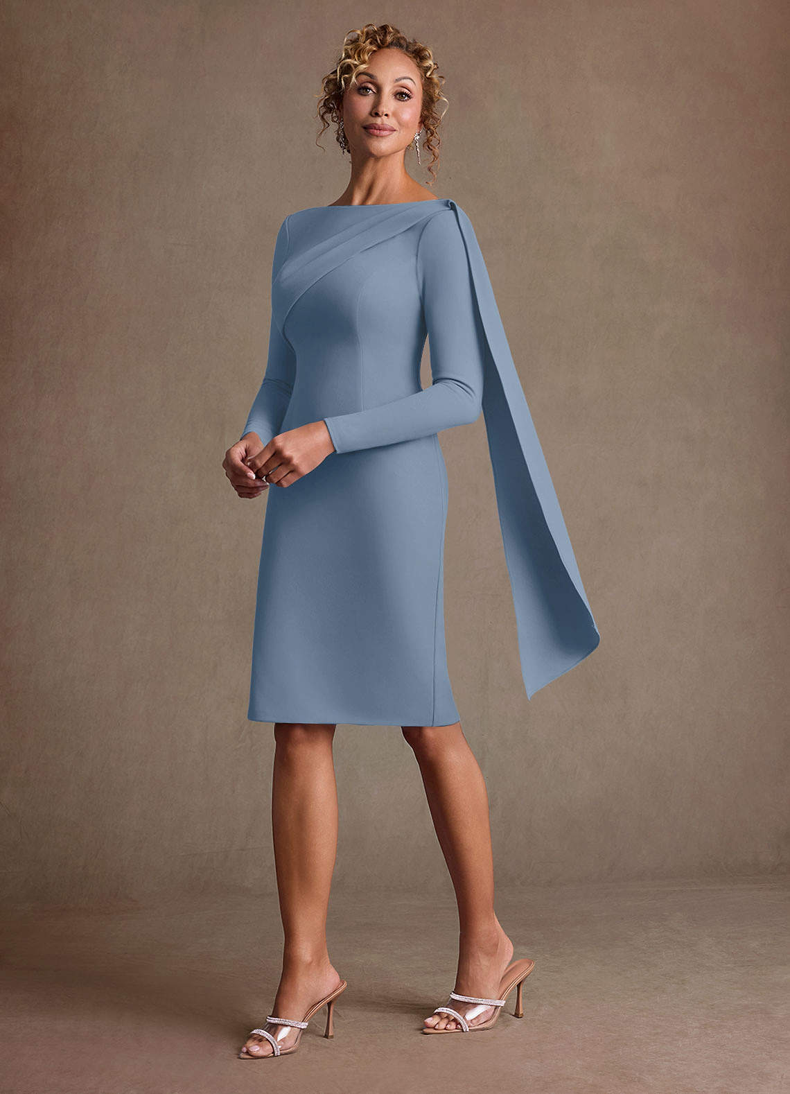 dusty blue dress knee length Azazie Merian Size:US 10P Mambabacosp Vintage Women's Gothic color_Dark Green Wedding guest dresses formal events