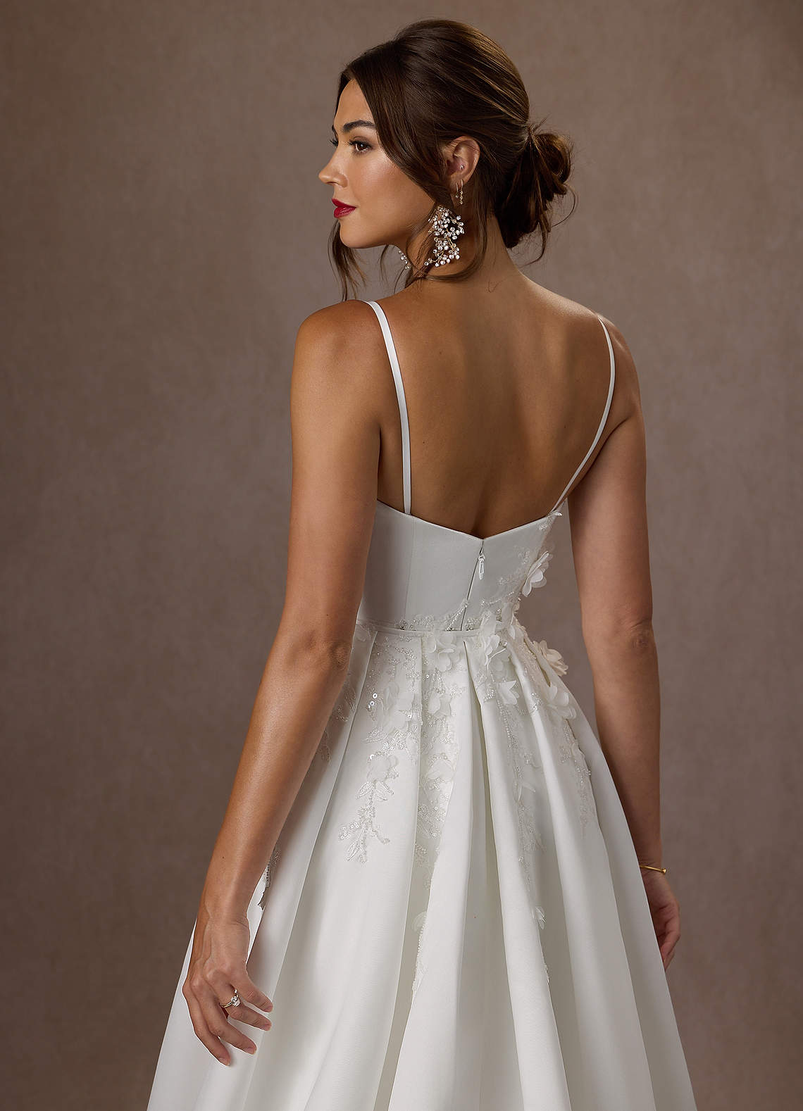 Azazie Sersi Wedding Dresses Diamond White Mermaid Strapless Matte Satin Dress image4