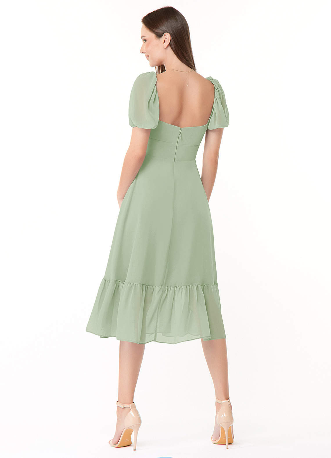 Dusty Sage Sweetheart A Line Ruched Chiffon Mother of the Bride Dress with Slit