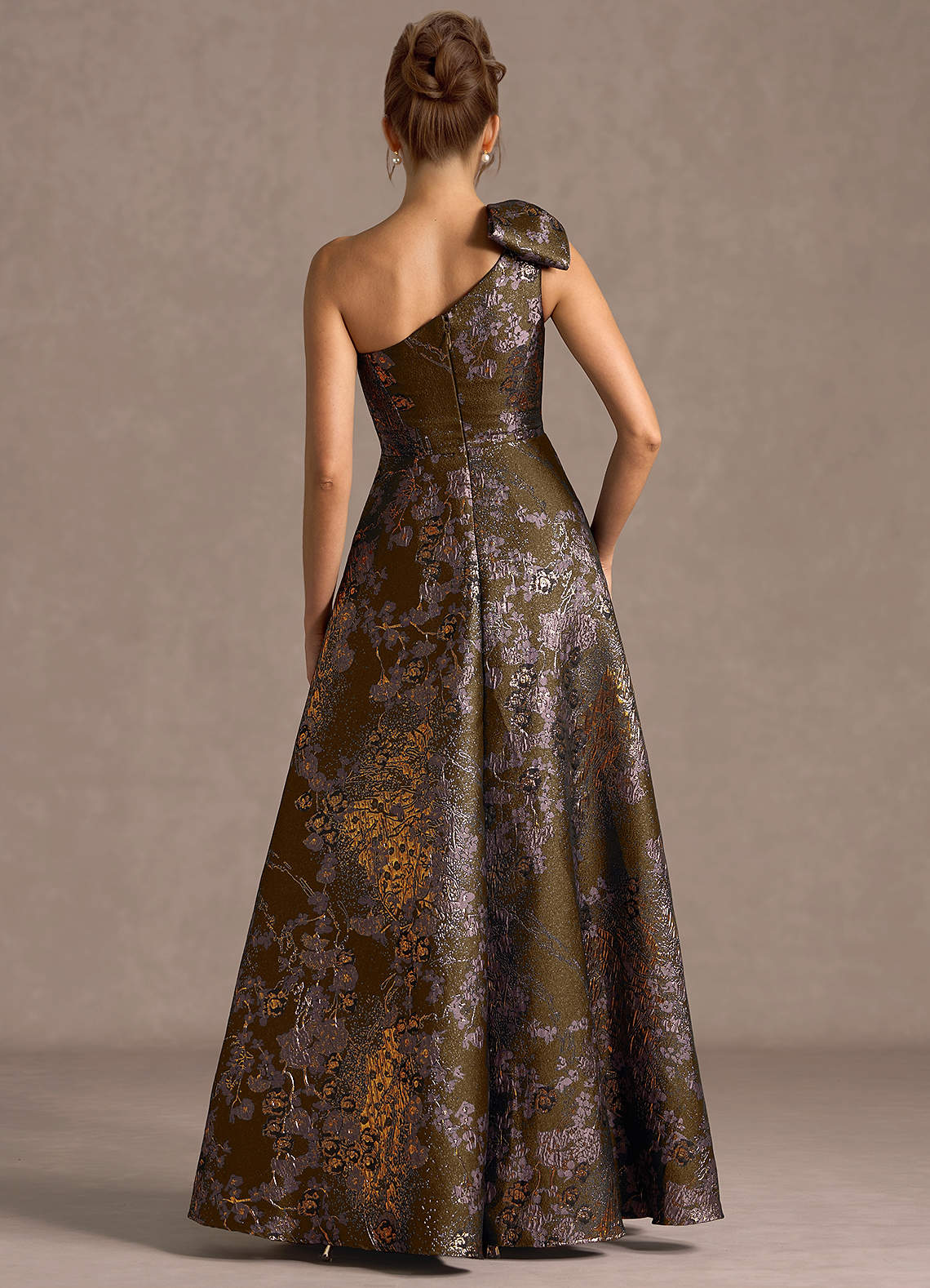 Azazie Mocha Coco Bows Sleeveless Ball Gowns Evening Dress / Gown