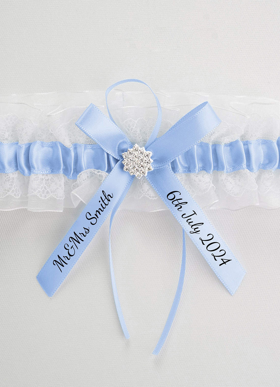 Blue wedding garter set hotsell