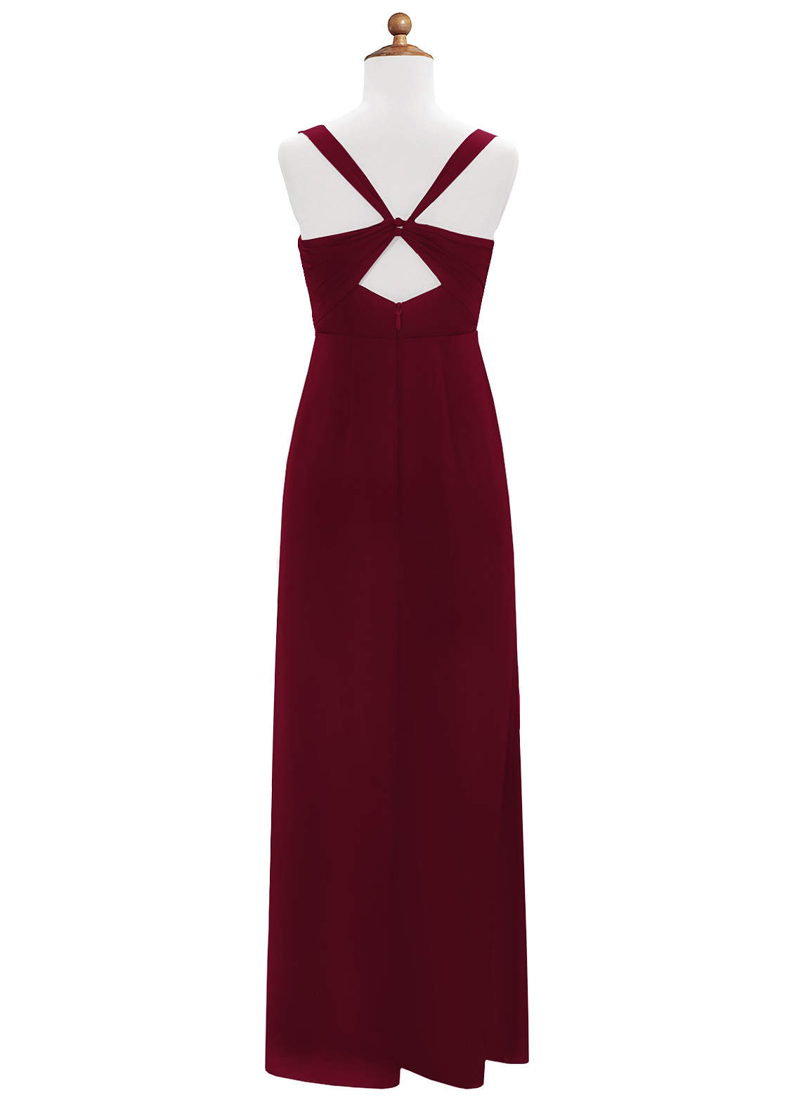 Azazie Mero Junior Burgundy Mermaid Pleated Stretch Satin Dress image7