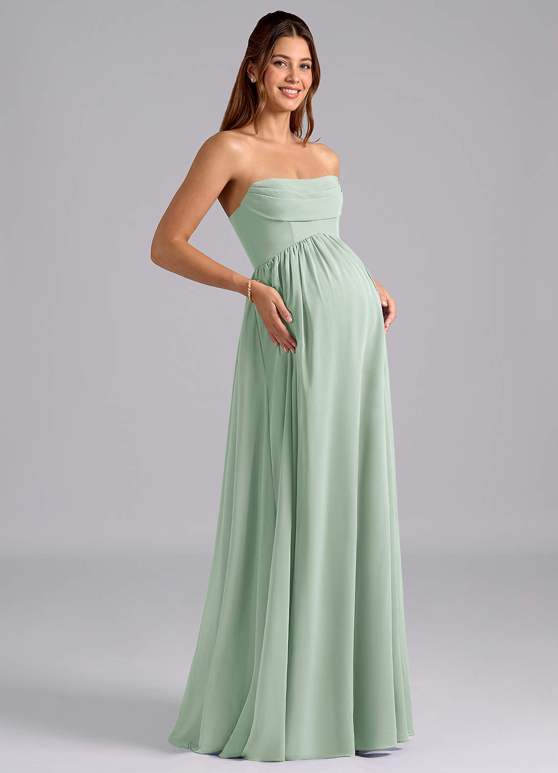 blue dress for baby girl Dusty Sage Bridesmaid Dresses V-Neck Minimalist Cap Sleeves A Line Str main image 0
