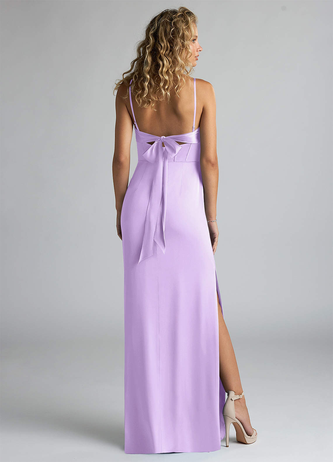 Azazie Mai Lilac Stretch Satin Bridesmaid Dresses | Azazie