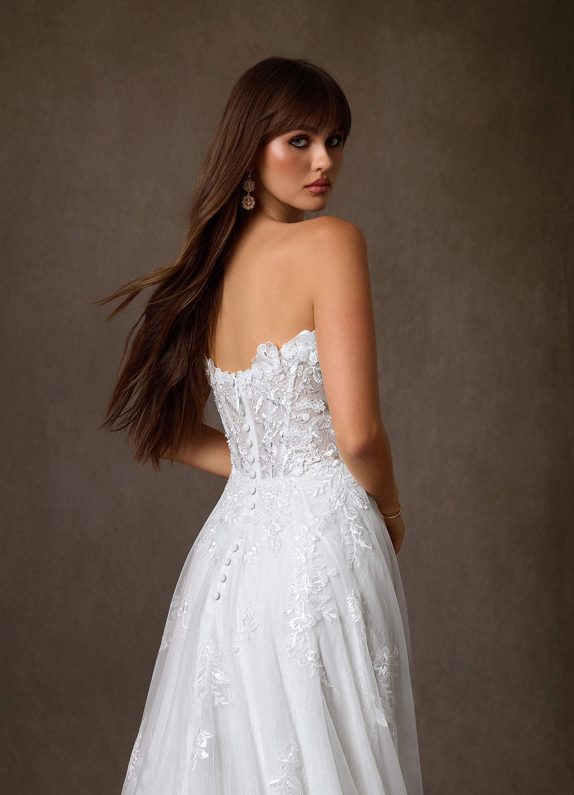 Azazie Florentina Hochzeitskleider A-Linie Herzchen Pailletten Tüll Kleid Diamantweiß image12
