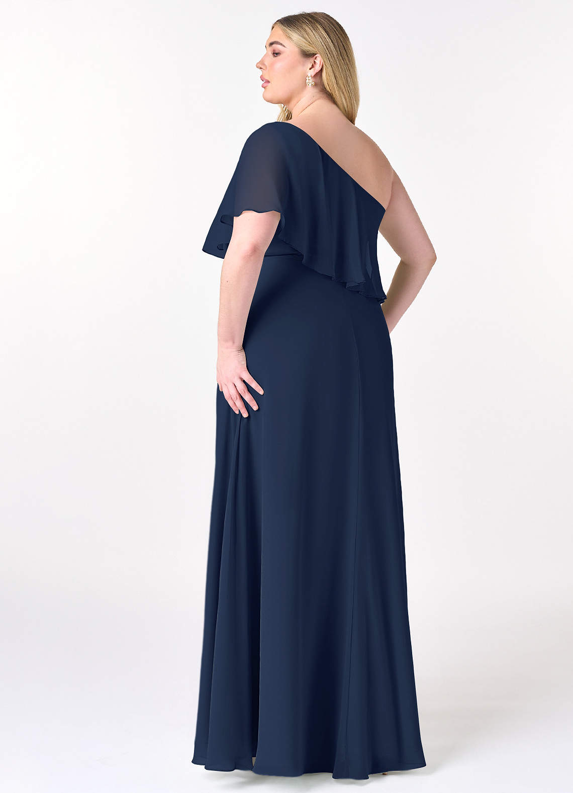 Azazie Lizzy Ready to Ship Dark Navy Chiffon Bridesmaid Dresses | Azazie
