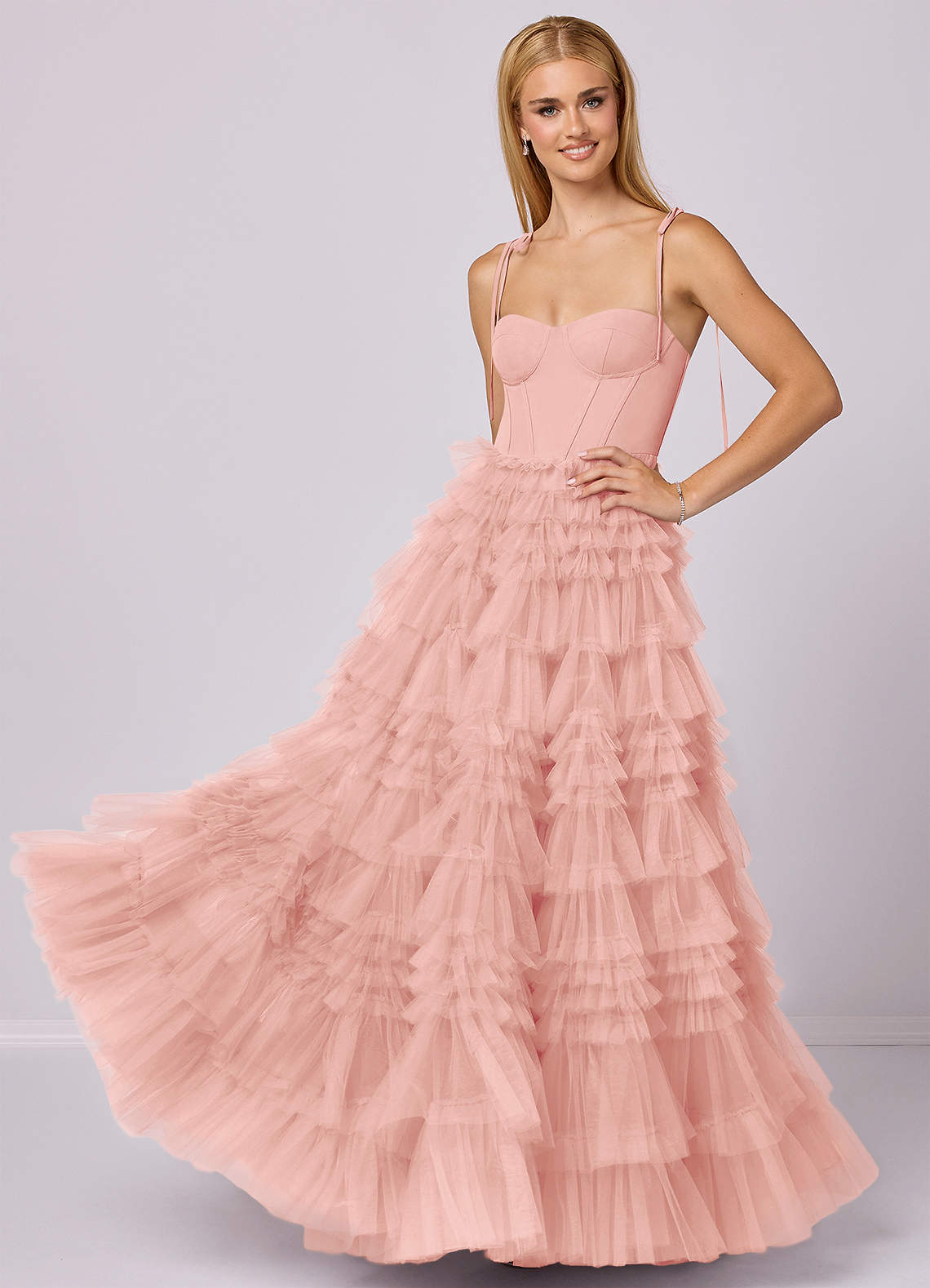 Barbie ♥ Azazie Bridesmaid Dresses Rosette A-Line Sweetheart Neckline Tulle Dress image1
