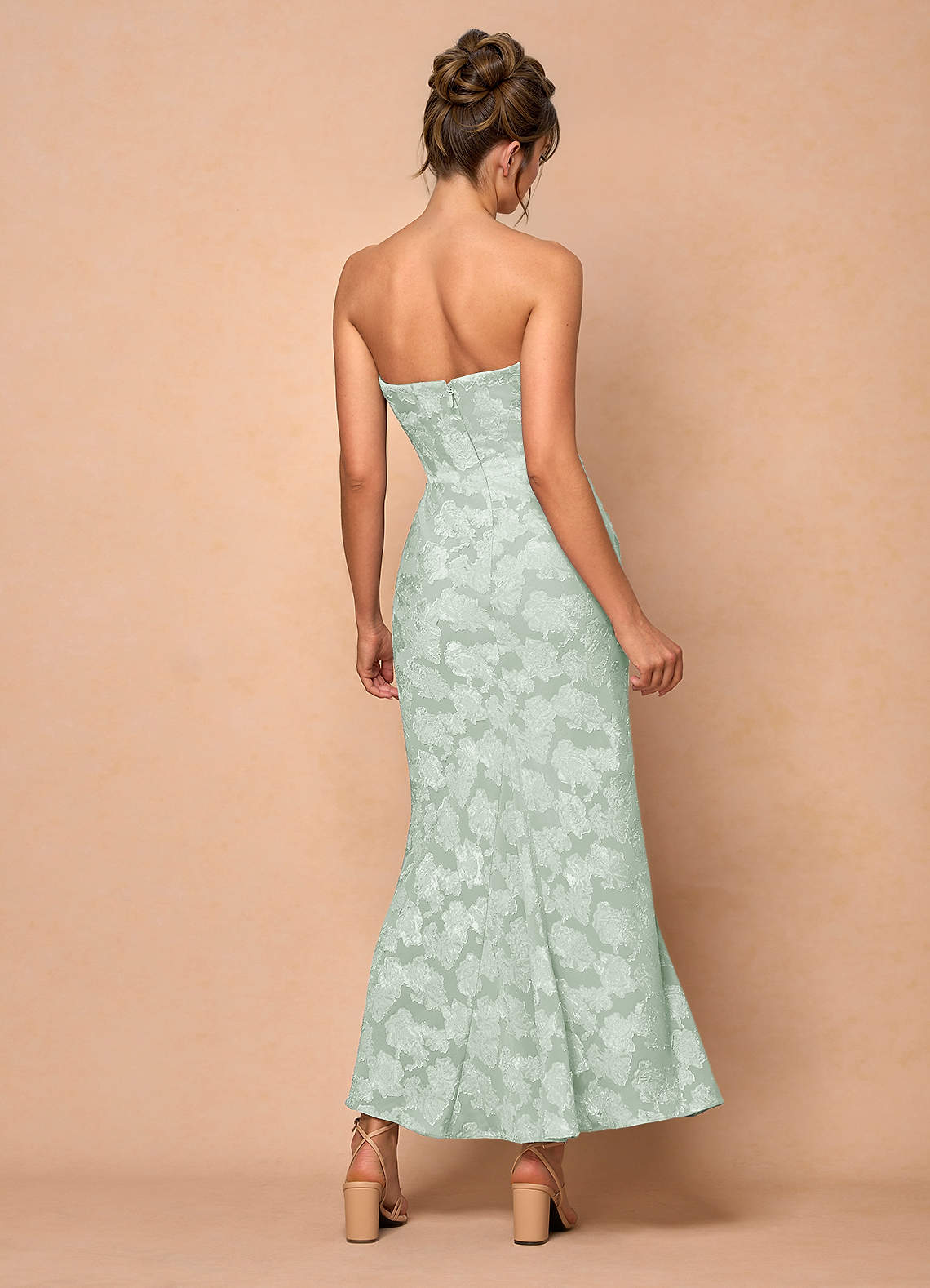 green emerald velvet dress SANTAS Women's Mint Green CREAM Long Dress main image 1