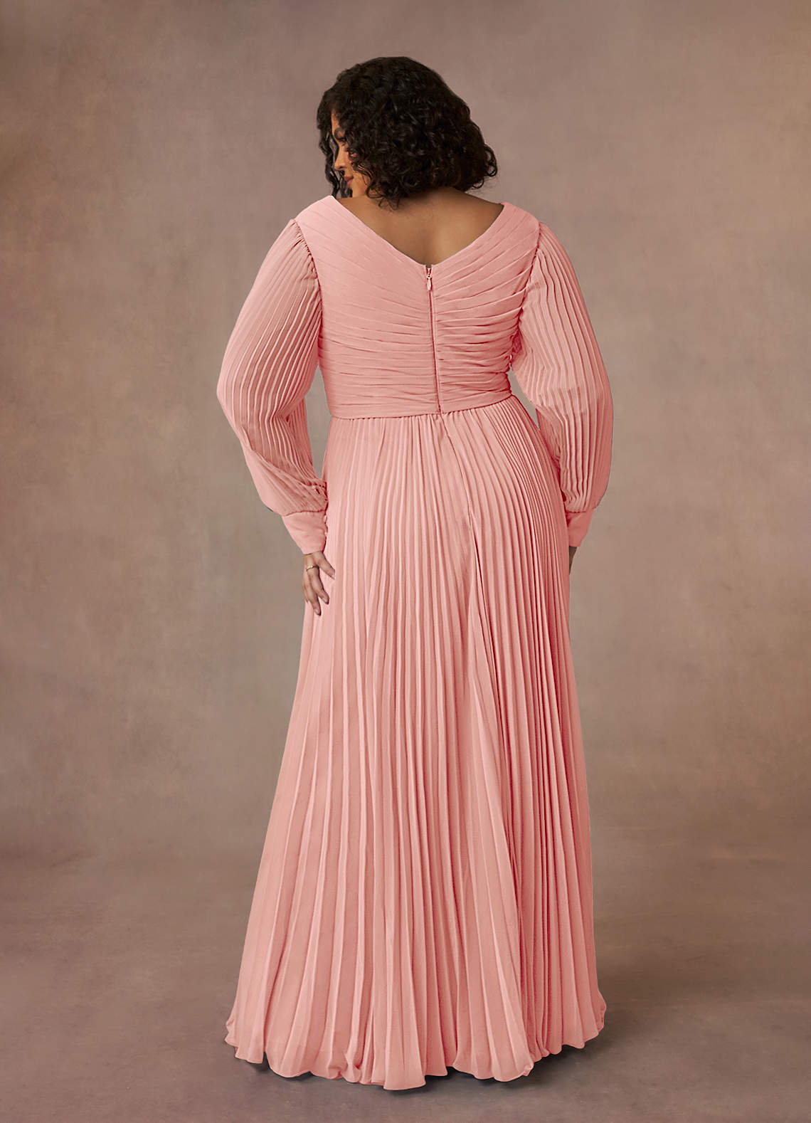 Azazie Zina Mother of the Bride Dresses Rosette A-Line Pleated Chiffon Dress image7