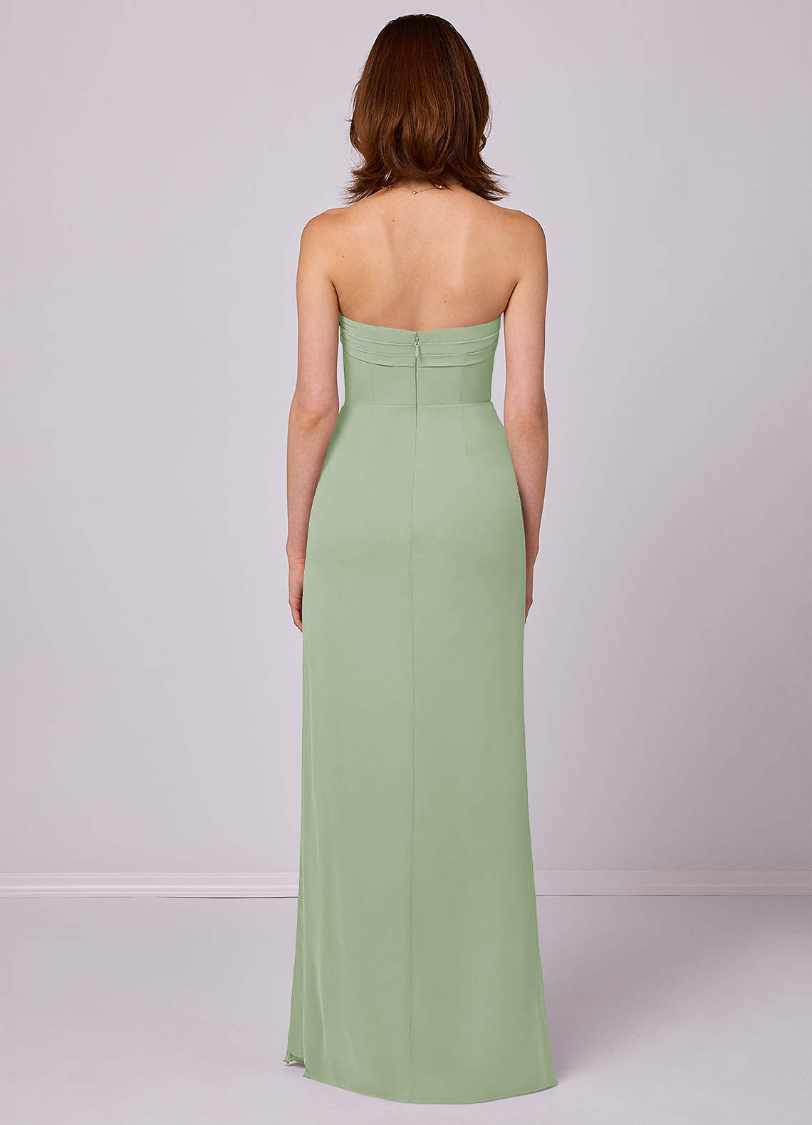 Barbie ♥ Azazie Bridesmaid Dresses Sheath Strapless Chiffon Floor-Length Dress image4