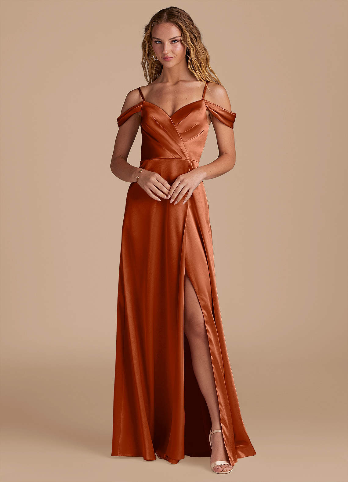 Azazie Ocean Ready to Ship Auburn Metallic Satin Bridesmaid Dresses | Azazie Azazie Ocean Ready to Ship Auburn Metallic Satin Bridesmaid Dresses | Azazie