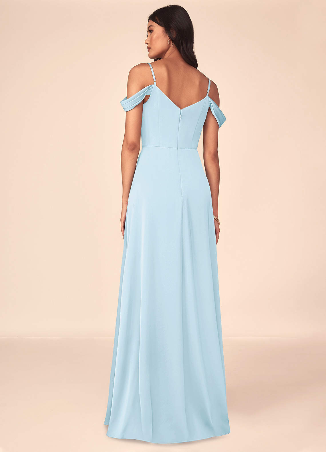 Azazie Ocean Sky Blue Stretch Satin Bridesmaid Dresses | Azazie