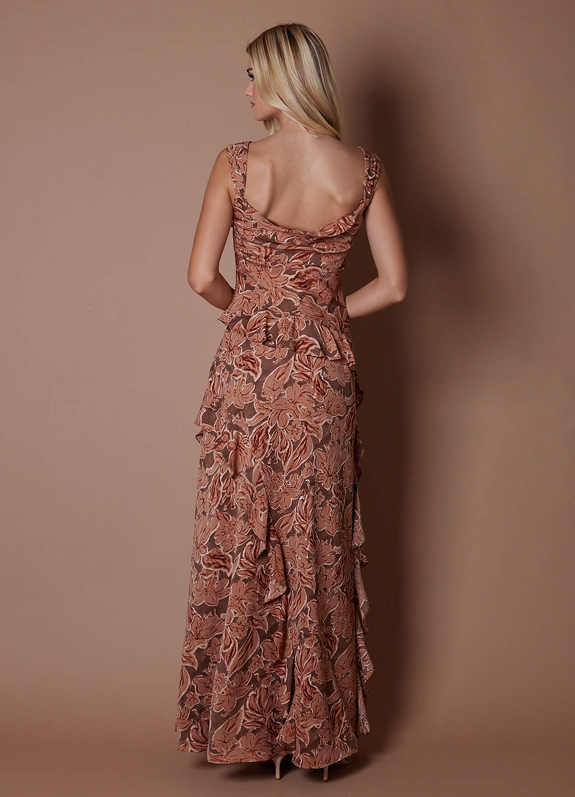 Drea Bronze Petal Maxi Dress | Azazie