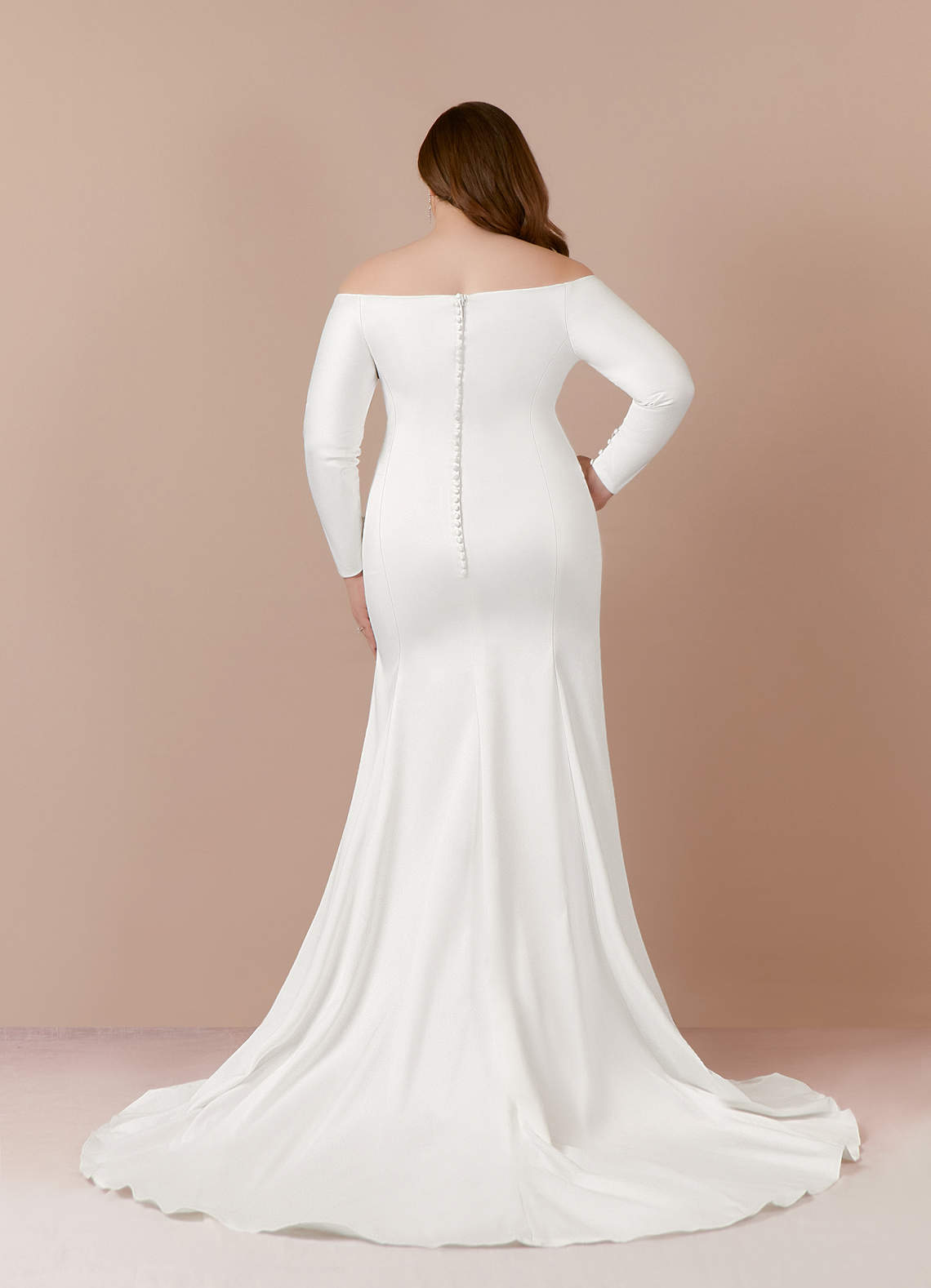 Azazie Marlin Wedding Dresses Diamond White Mermaid Off the Shoulder Satin Dress image8