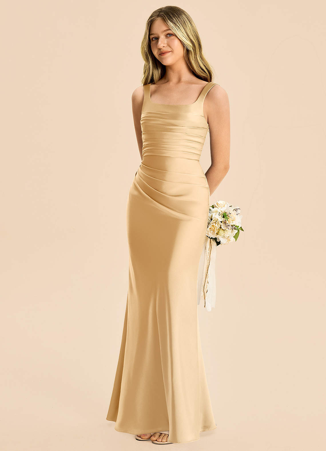 eucalyptus dress Wedtrend Women Floor Length Bridesmaid A Line Square Neck Backless Wedding Guest Dress, satin color / US20W Caelen Ruched Maxi Dress butterflies stopping floor Size & Style:XXLarge 24