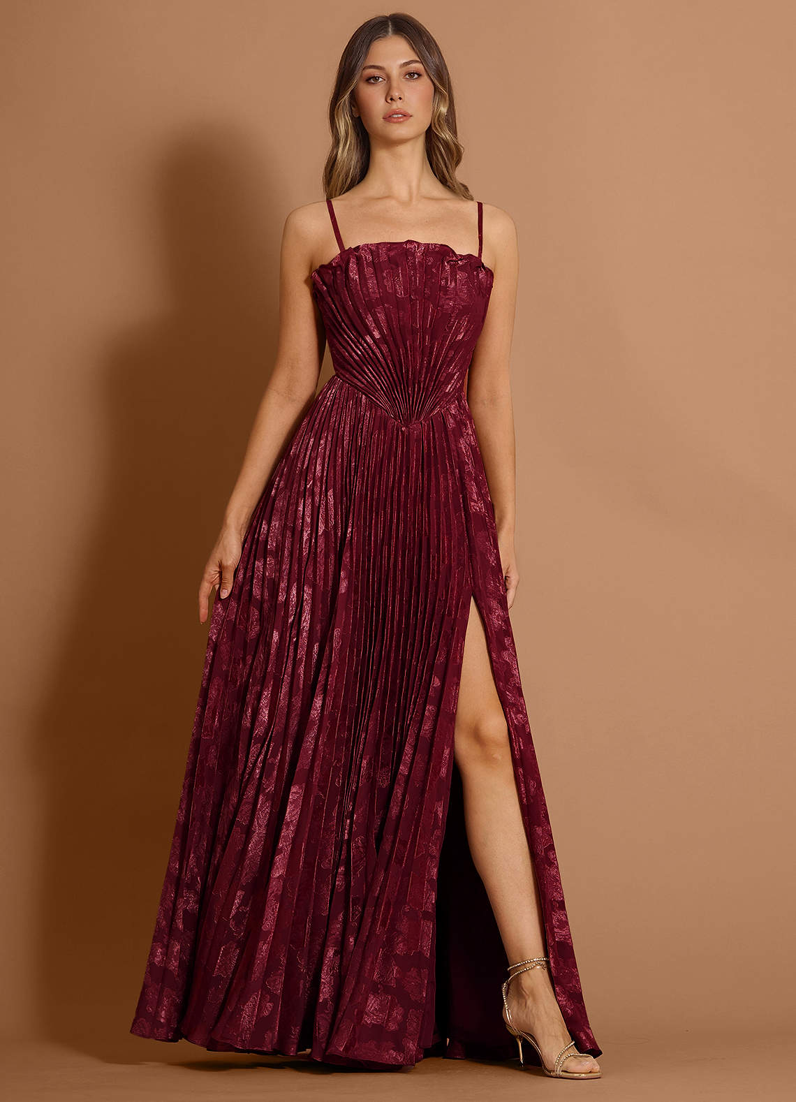 Audrina Wine Maxi Dress Ready to Ship | Azazie