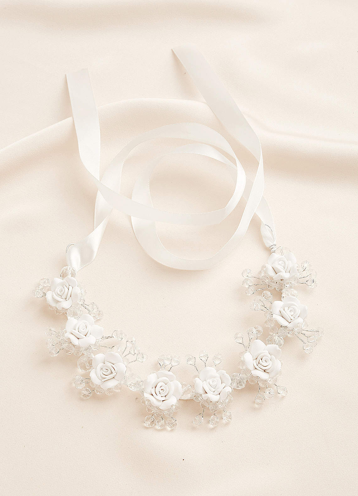 front 3D Floral Flower Girl Headpiece
