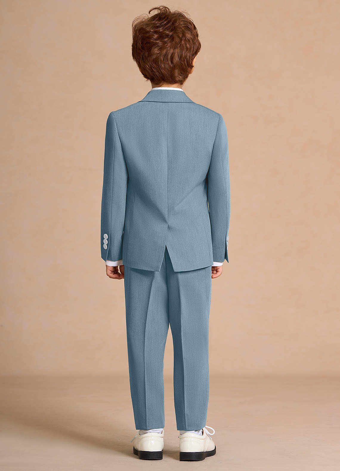 front Oliver 하늘색 나비넥타이가 달린 소년용 5피스 정장
