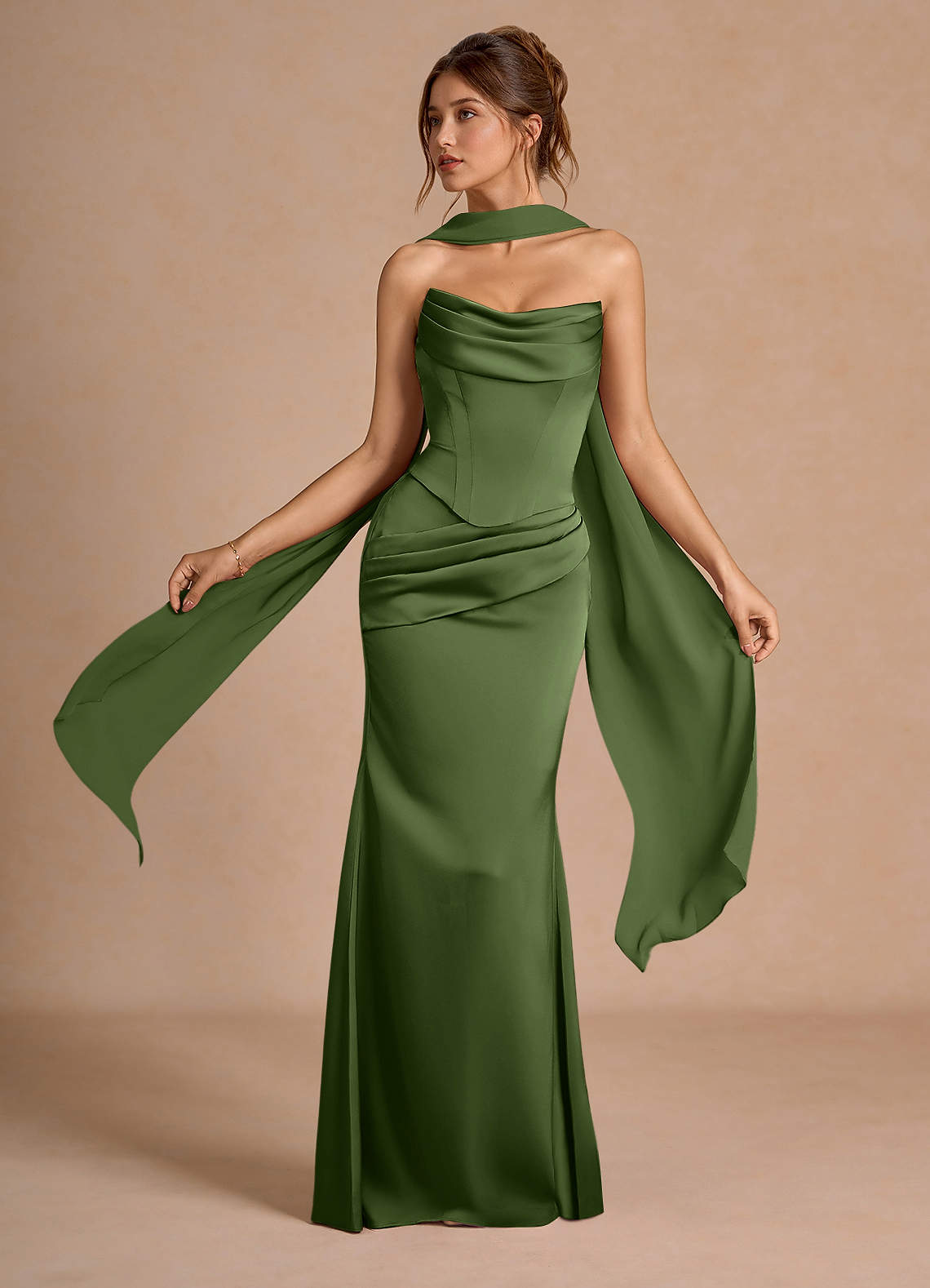 Vestido Verde Oliva Largo Sorrel image1
