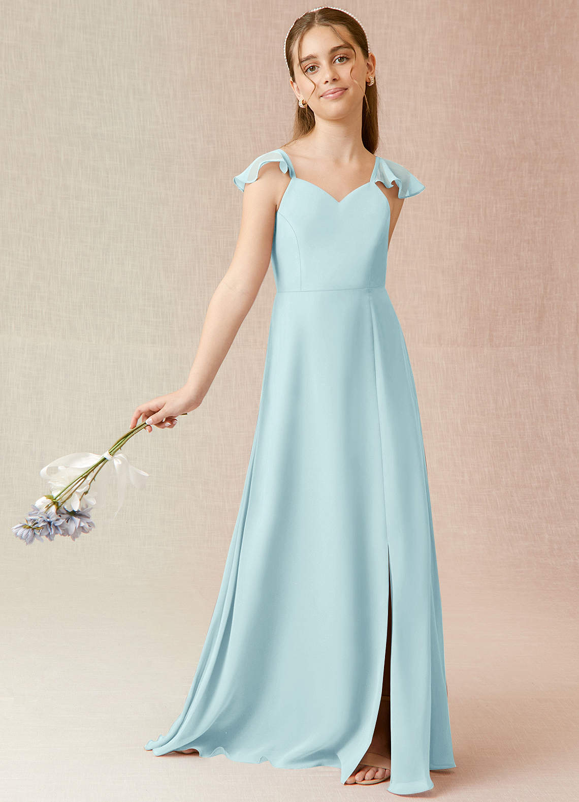 sea glass blue bridesmaid dress MGNY By Mori Lee